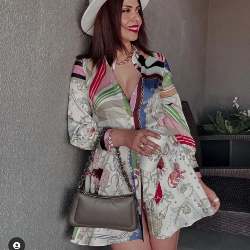 ZARA PRINTED MINI DRESS Medium - Picture 9 of 13